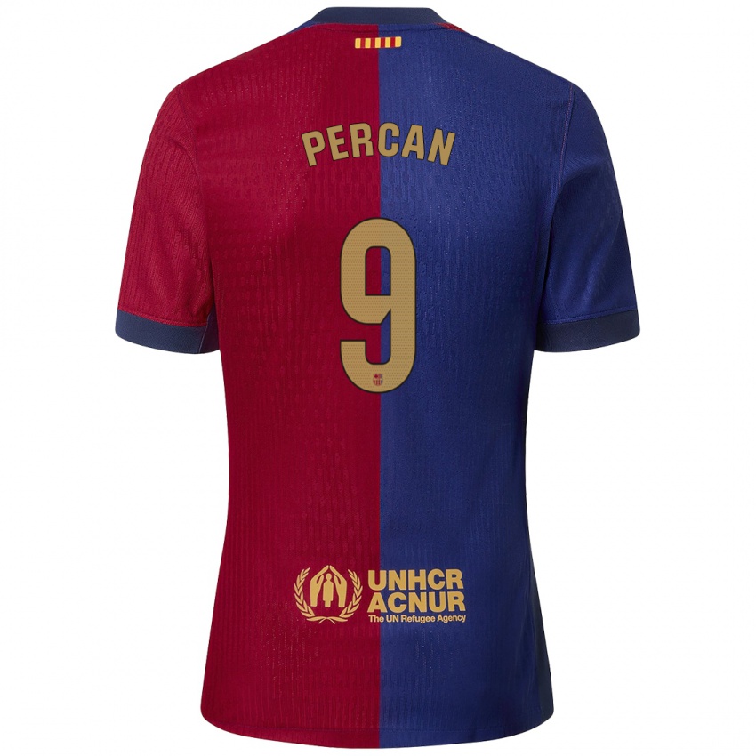 Hombre Camiseta Diego Percan #9 Azul Rojo 1ª Equipación 2024/25 La Camisa