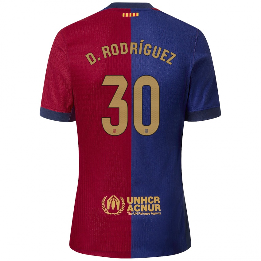 Hombre Camiseta Dani Rodríguez #30 Azul Rojo 1ª Equipación 2024/25 La Camisa