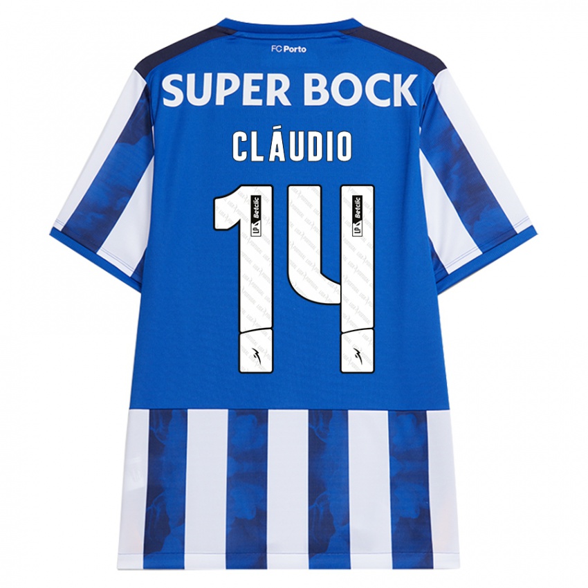 Hombre Camiseta Claudio Ramos #14 Azul Blanco 1ª Equipación 2024/25 La Camisa