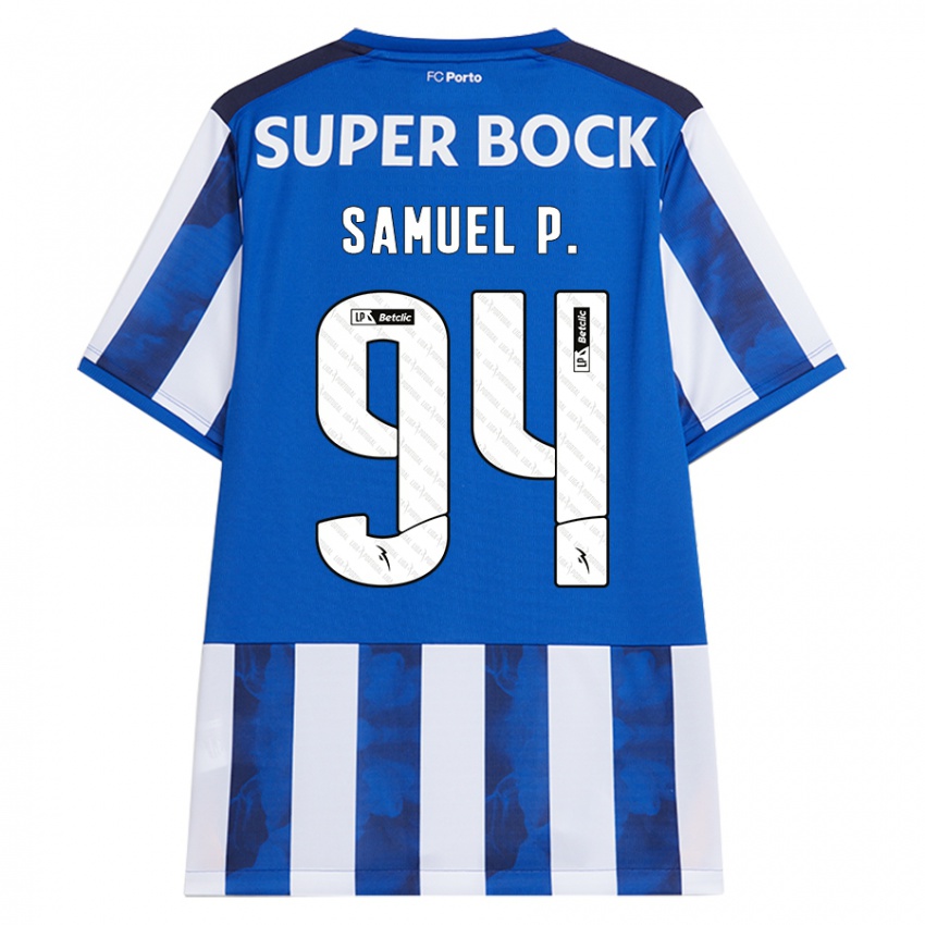 Hombre Camiseta Samuel #94 Azul Blanco 1ª Equipación 2024/25 La Camisa