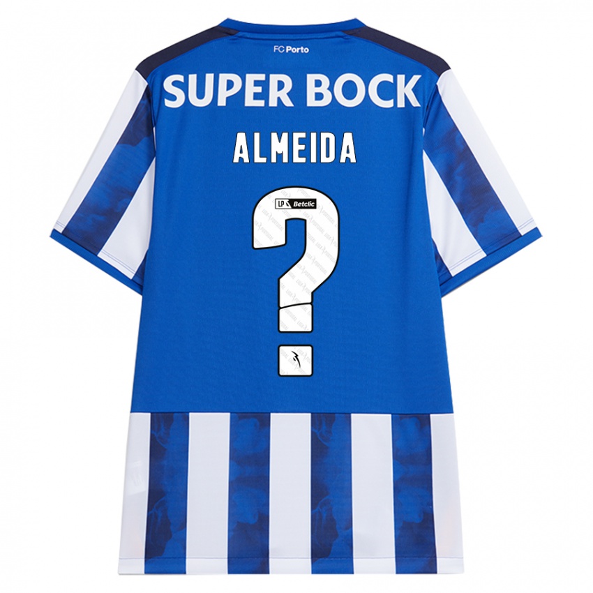 Hombre Camiseta Tomé Almeida #0 Azul Blanco 1ª Equipación 2024/25 La Camisa