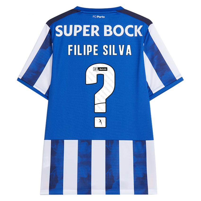 Hombre Camiseta Filipe Silva #0 Azul Blanco 1ª Equipación 2024/25 La Camisa