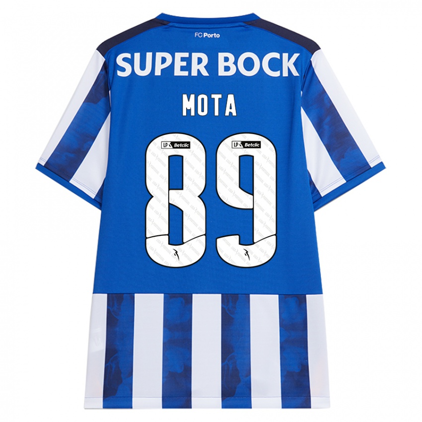 Hombre Camiseta Luís Mota #89 Azul Blanco 1ª Equipación 2024/25 La Camisa