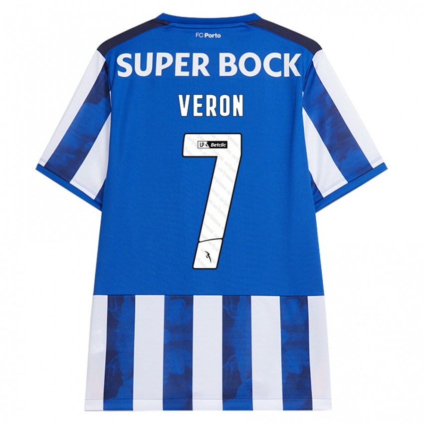 Hombre Camiseta Gabriel Veron #7 Azul Blanco 1ª Equipación 2024/25 La Camisa