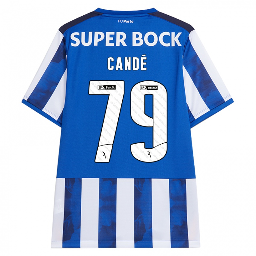 Hombre Camiseta Umaro Candé #79 Azul Blanco 1ª Equipación 2024/25 La Camisa