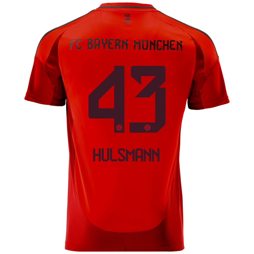 Hombre Camiseta Tom Hulsmann #43 Rojo 1ª Equipación 2024/25 La Camisa