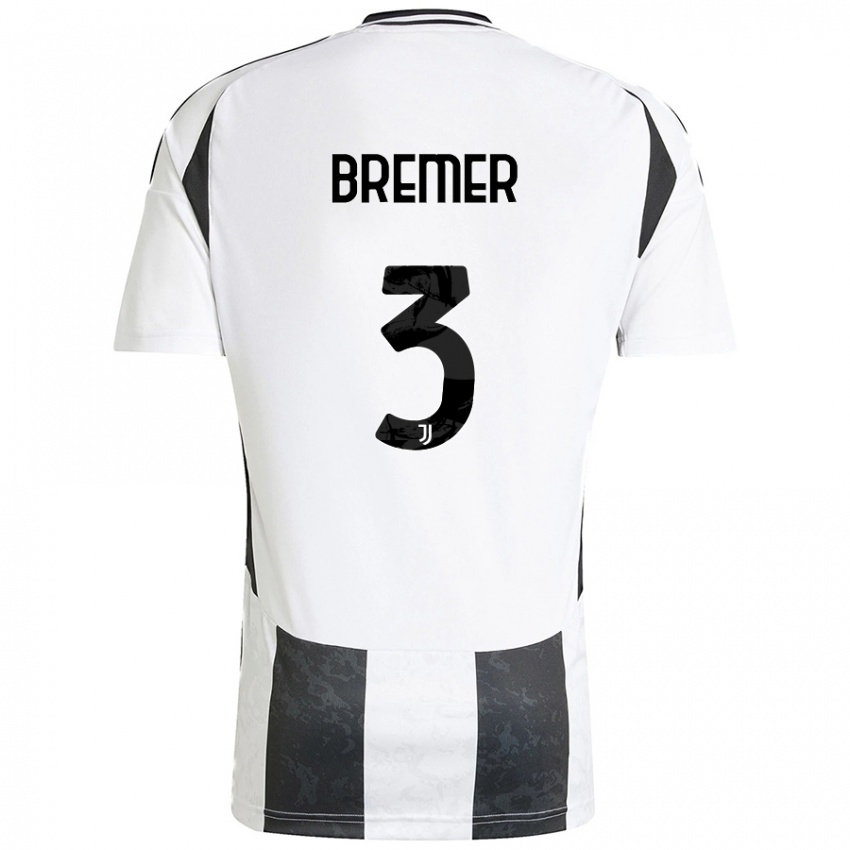 Hombre Camiseta Bremer #3 Blanco Negro 1ª Equipación 2024/25 La Camisa