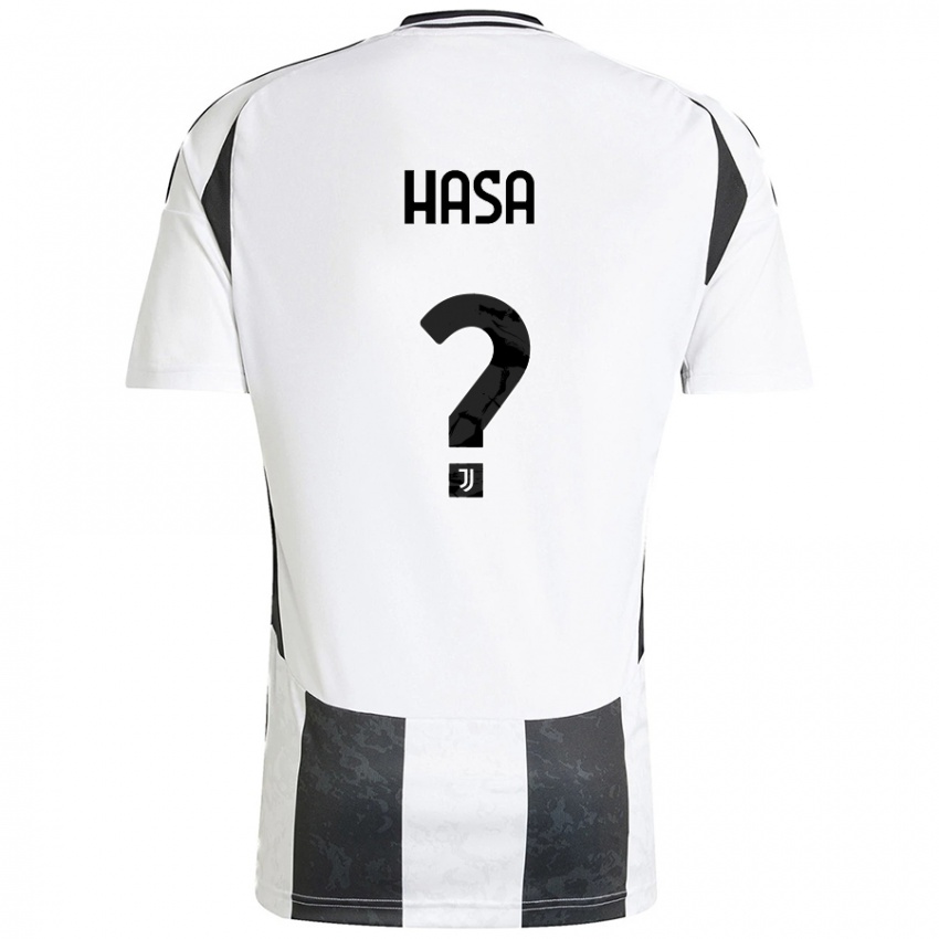 Hombre Camiseta Luis Hasa #0 Blanco Negro 1ª Equipación 2024/25 La Camisa