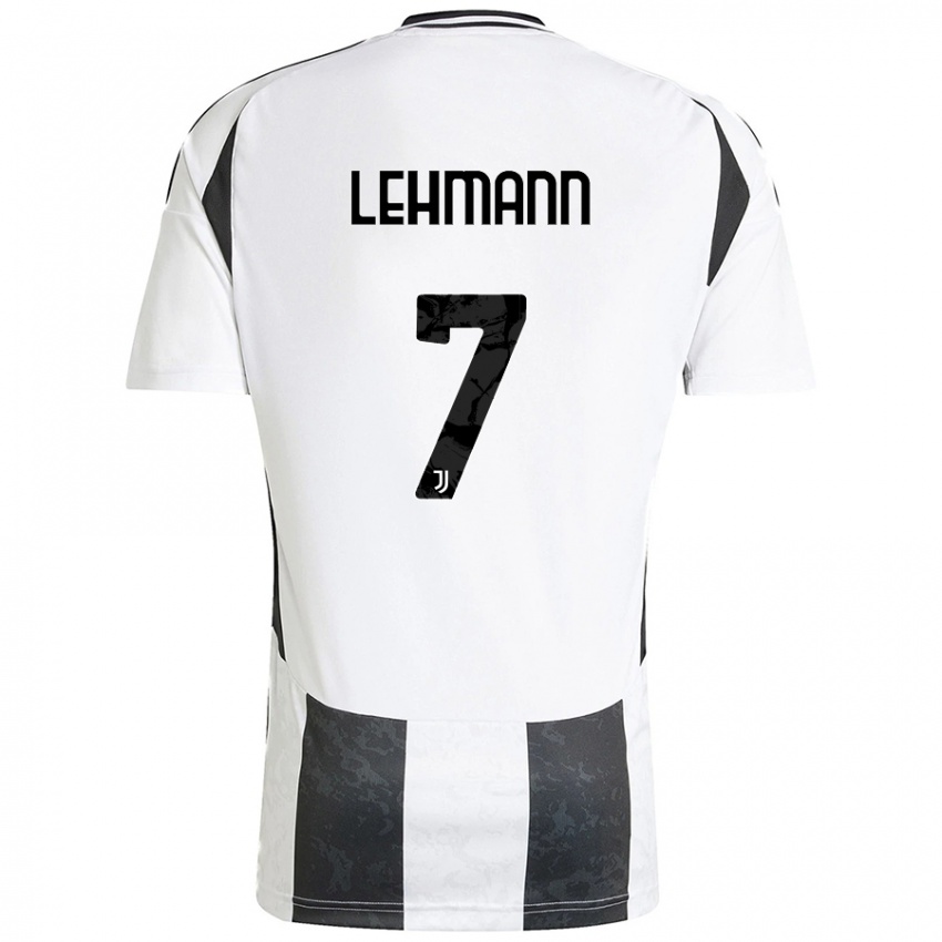 Hombre Camiseta Alisha Lehmann #7 Blanco Negro 1ª Equipación 2024/25 La Camisa