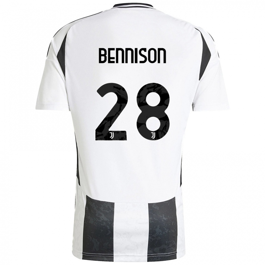 Hombre Camiseta Hanna Bennison #28 Blanco Negro 1ª Equipación 2024/25 La Camisa