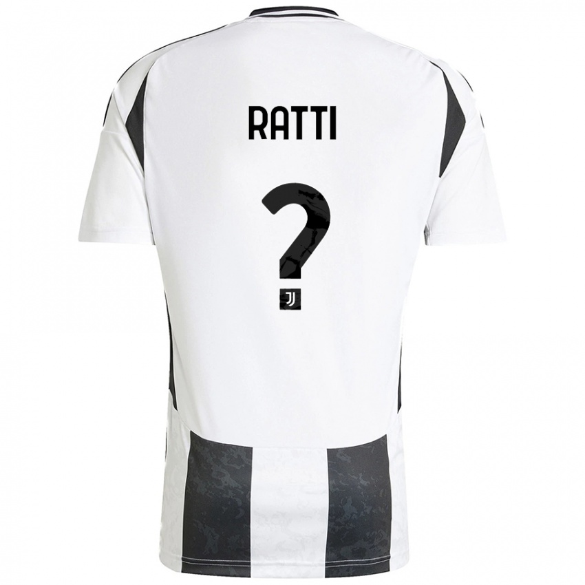 Hombre Camiseta Leonardo Ratti #0 Blanco Negro 1ª Equipación 2024/25 La Camisa