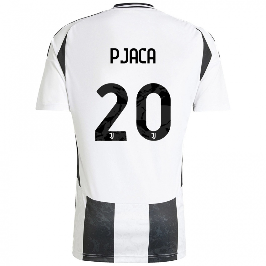 Hombre Camiseta Marko Pjaca #20 Blanco Negro 1ª Equipación 2024/25 La Camisa