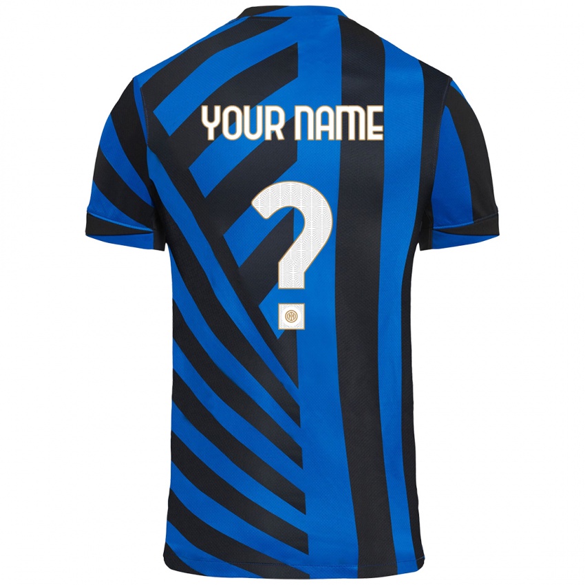 Hombre Camiseta Su Nombre #0 Azul Negro 1ª Equipación 2024/25 La Camisa