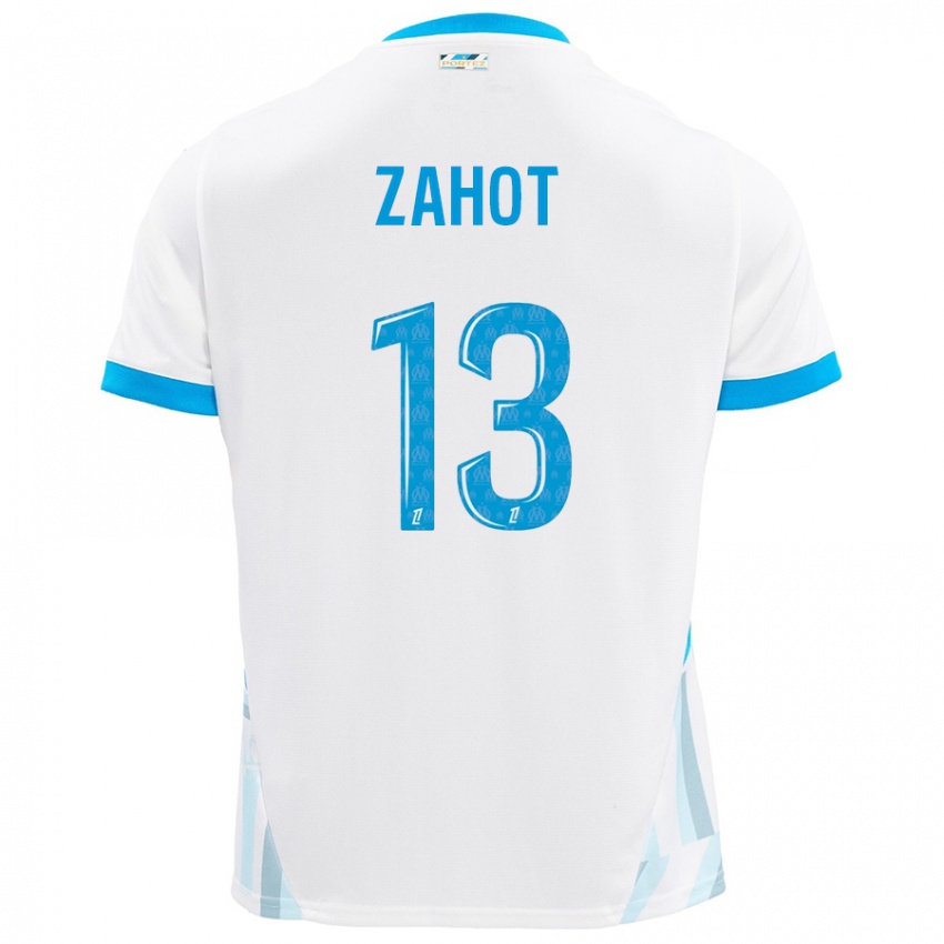 Hombre Camiseta Sarah Zahot #13 Blanco Azul Cielo 1ª Equipación 2024/25 La Camisa