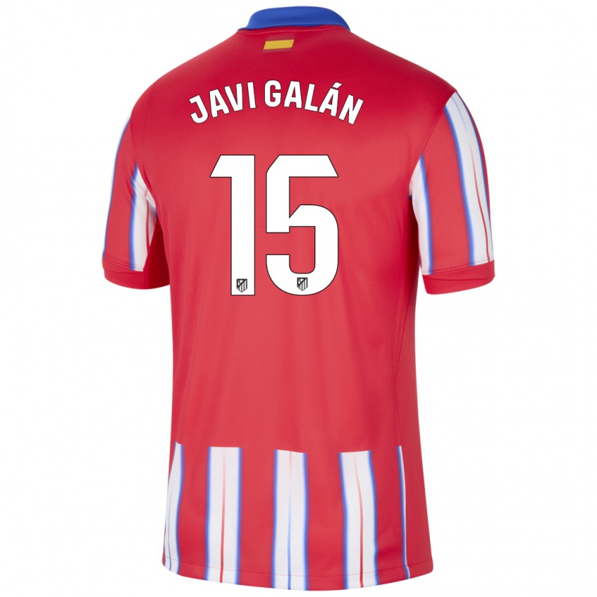 Hombre Camiseta Javi Galan #15 Rojo Blanco Azul 1ª Equipación 2024/25 La Camisa