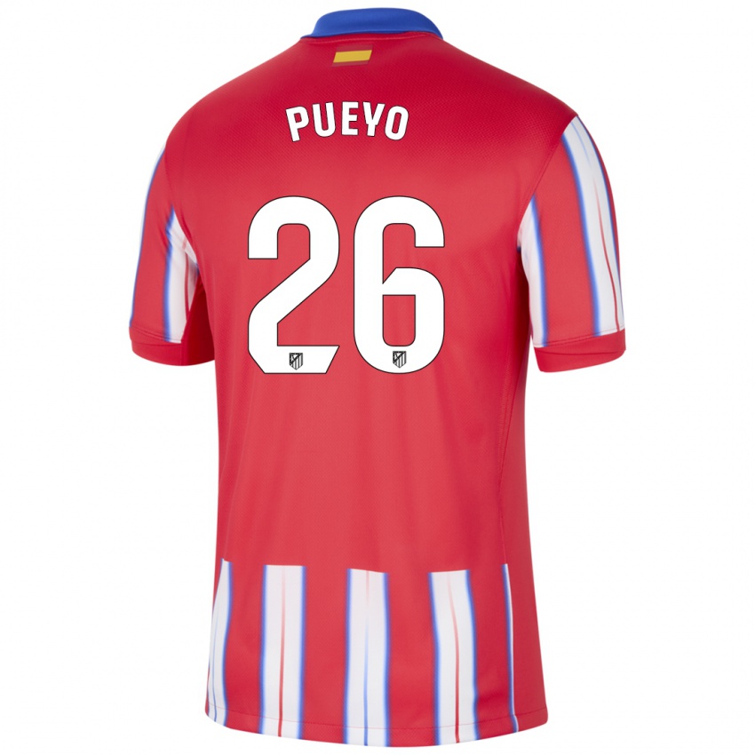 Hombre Camiseta Alejandro Monserrate Pueyo #26 Rojo Blanco Azul 1ª Equipación 2024/25 La Camisa