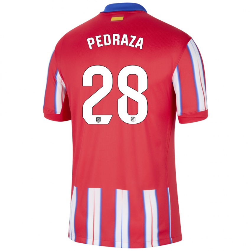 Hombre Camiseta Alfredo Pedraza #28 Rojo Blanco Azul 1ª Equipación 2024/25 La Camisa