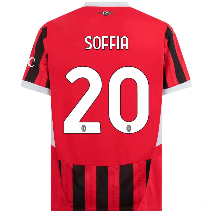 Hombre Camiseta Angelica Soffia #20 Rojo Negro 1ª Equipación 2024/25 La Camisa