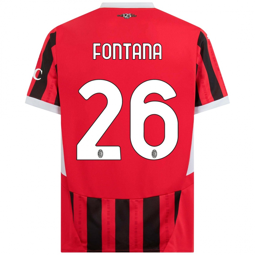 Hombre Camiseta Francesco Fontana #26 Rojo Negro 1ª Equipación 2024/25 La Camisa