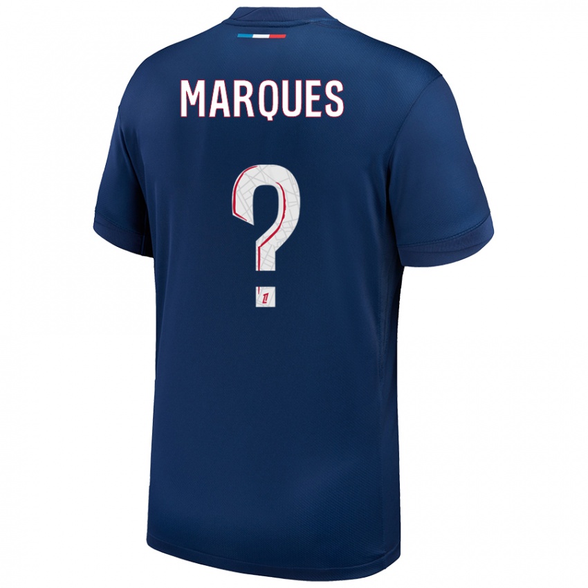 Hombre Camiseta Daniel Marques #0 Azul Marino Blanco 1ª Equipación 2024/25 La Camisa