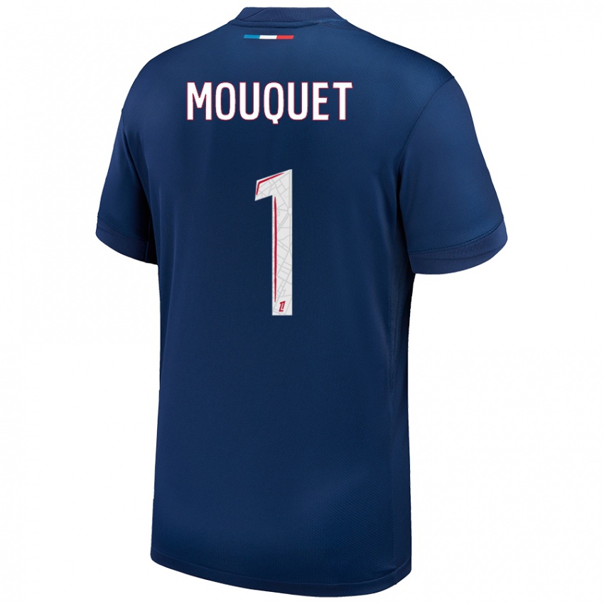 Hombre Camiseta Louis Mouquet #1 Azul Marino Blanco 1ª Equipación 2024/25 La Camisa