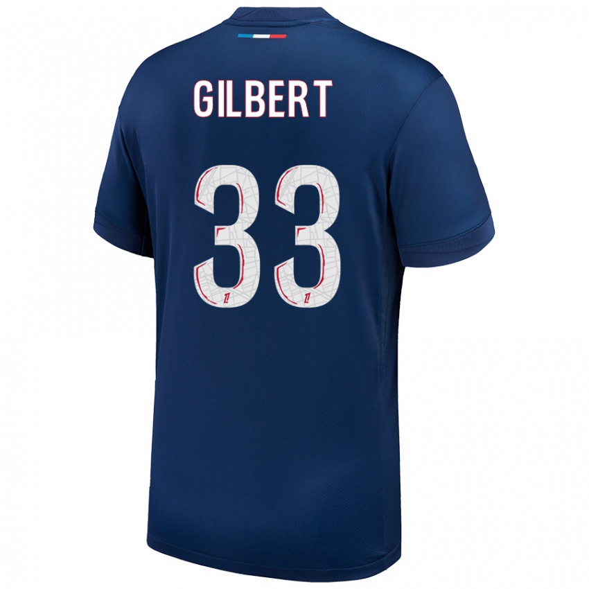 Hombre Camiseta Tara Elimbi Gilbert #33 Azul Marino Blanco 1ª Equipación 2024/25 La Camisa