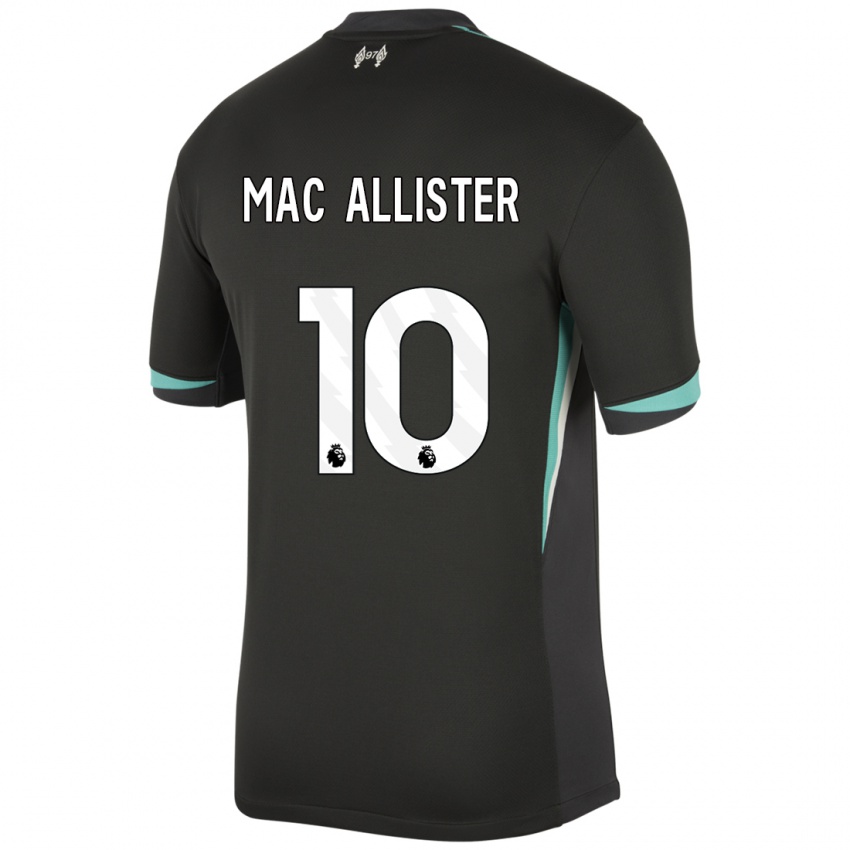 Hombre Camiseta Alexis Mac Allister #10 Negro Antracita Blanco 2ª Equipación 2024/25 La Camisa