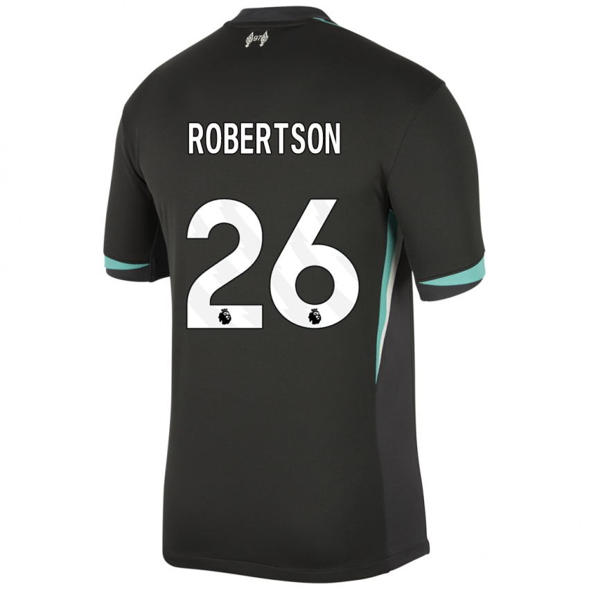 Hombre Camiseta Andrew Robertson #26 Negro Antracita Blanco 2ª Equipación 2024/25 La Camisa