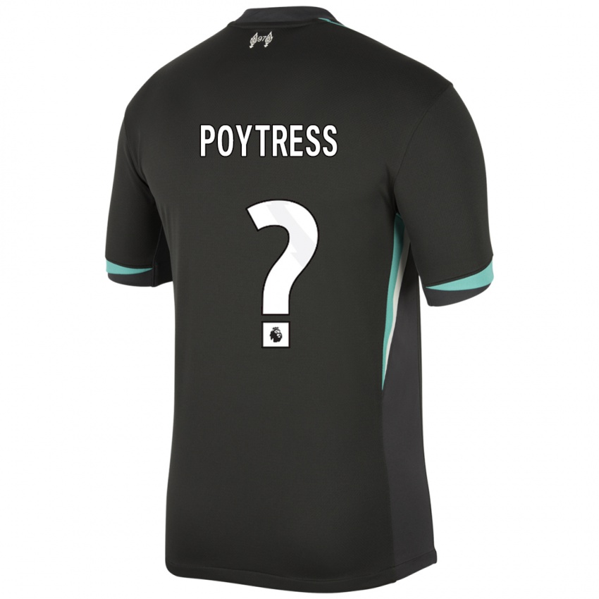 Hombre Camiseta Jacob Poytress #0 Negro Antracita Blanco 2ª Equipación 2024/25 La Camisa