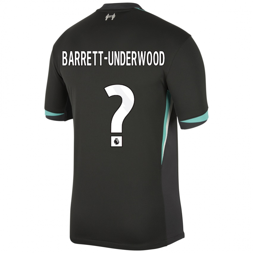 Hombre Camiseta Keehan Barrett-Underwood #0 Negro Antracita Blanco 2ª Equipación 2024/25 La Camisa