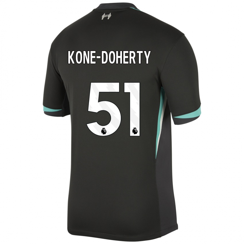 Hombre Camiseta Trent Kone-Doherty #51 Negro Antracita Blanco 2ª Equipación 2024/25 La Camisa