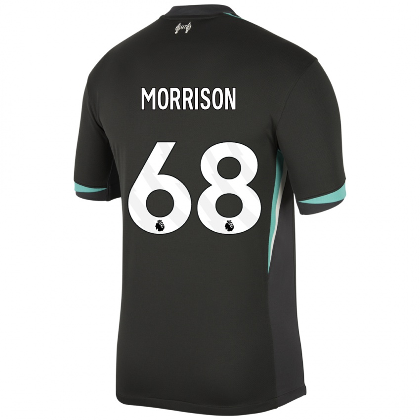 Hombre Camiseta Kieran Morrison #68 Negro Antracita Blanco 2ª Equipación 2024/25 La Camisa