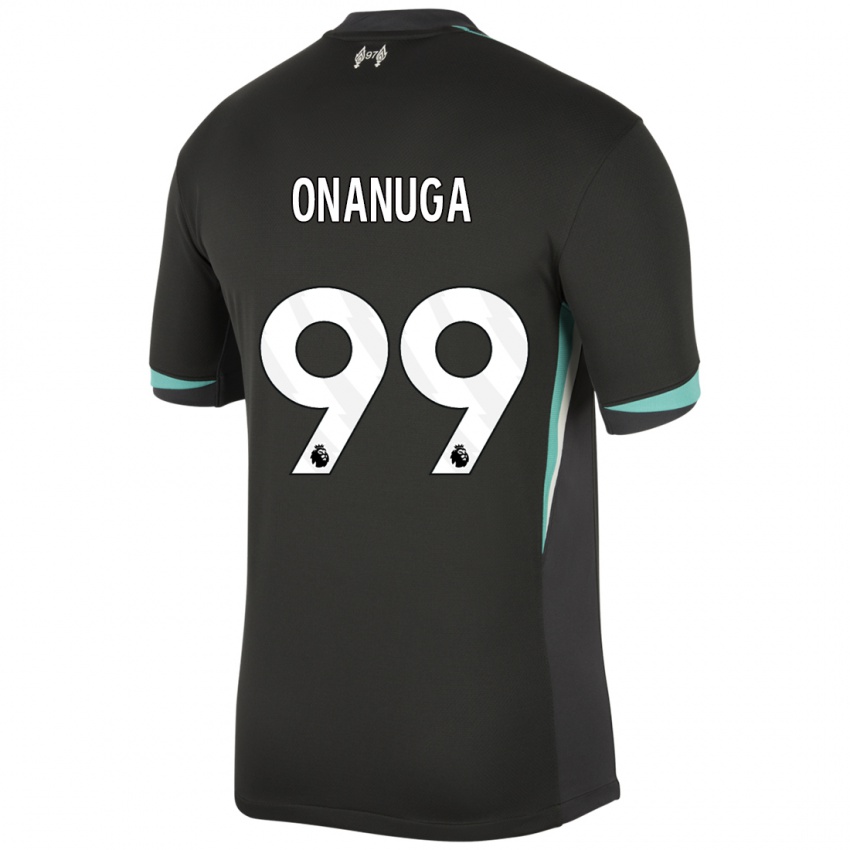 Hombre Camiseta Fola Onanuga #99 Negro Antracita Blanco 2ª Equipación 2024/25 La Camisa