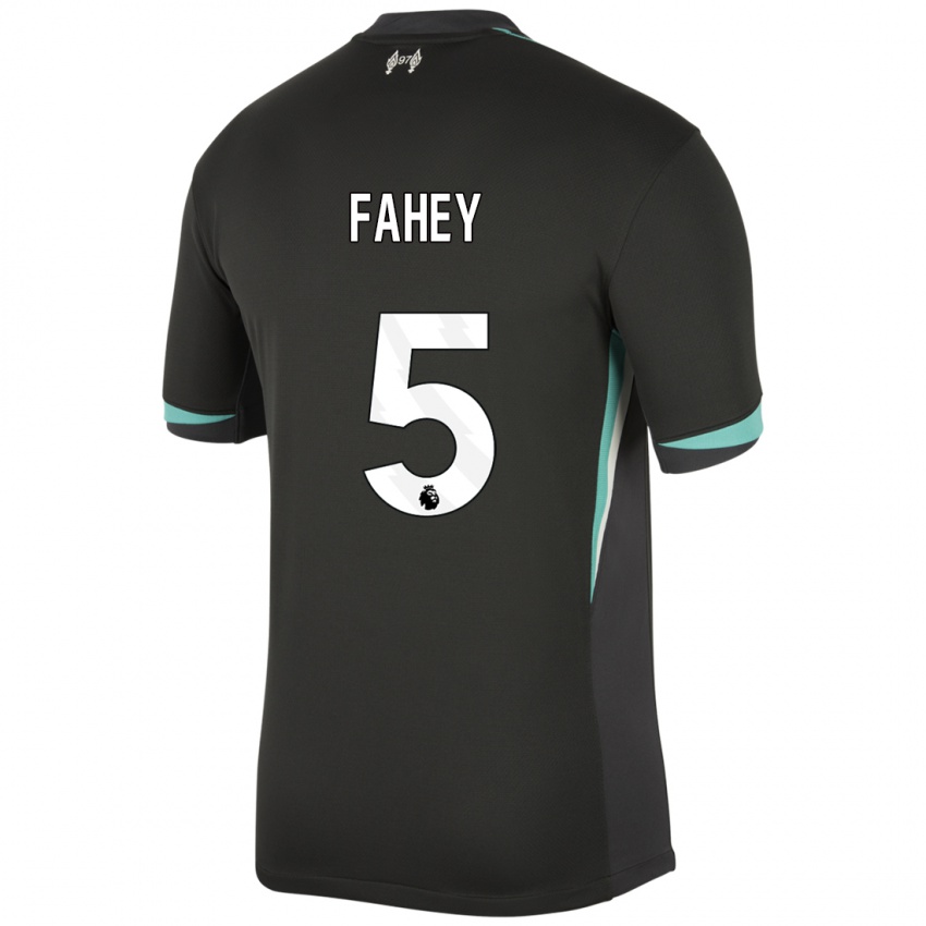 Hombre Camiseta Niamh Fahey #5 Negro Antracita Blanco 2ª Equipación 2024/25 La Camisa