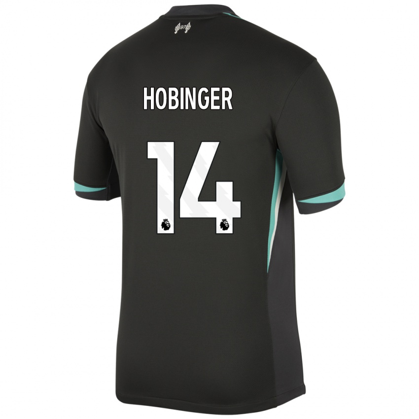 Hombre Camiseta Marie Höbinger #14 Negro Antracita Blanco 2ª Equipación 2024/25 La Camisa