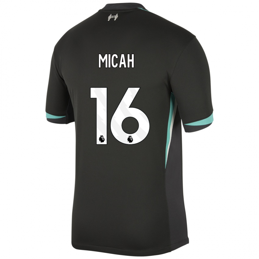 Hombre Camiseta Teagan Micah #16 Negro Antracita Blanco 2ª Equipación 2024/25 La Camisa