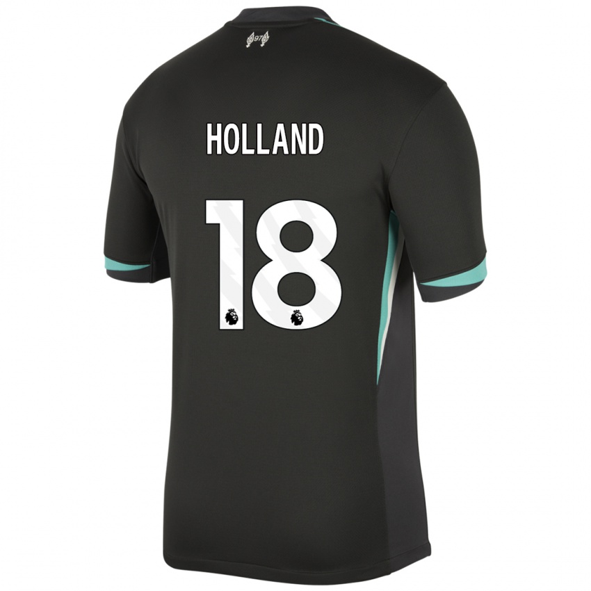 Hombre Camiseta Ceri Holland #18 Negro Antracita Blanco 2ª Equipación 2024/25 La Camisa