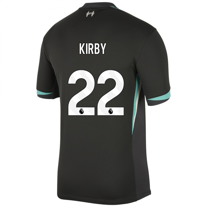 Hombre Camiseta Faye Kirby #22 Negro Antracita Blanco 2ª Equipación 2024/25 La Camisa