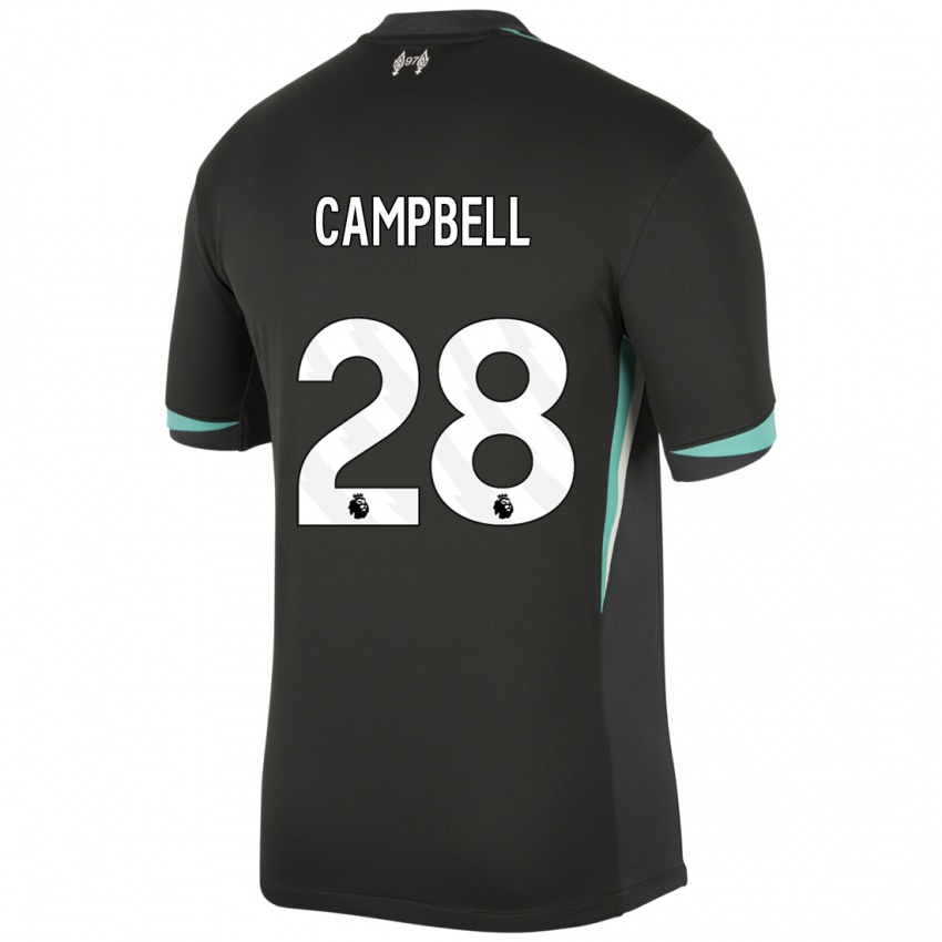 Hombre Camiseta Megan Campbell #28 Negro Antracita Blanco 2ª Equipación 2024/25 La Camisa