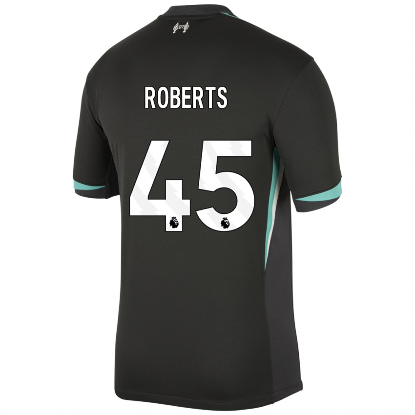 Hombre Camiseta Iwan Roberts #45 Negro Antracita Blanco 2ª Equipación 2024/25 La Camisa