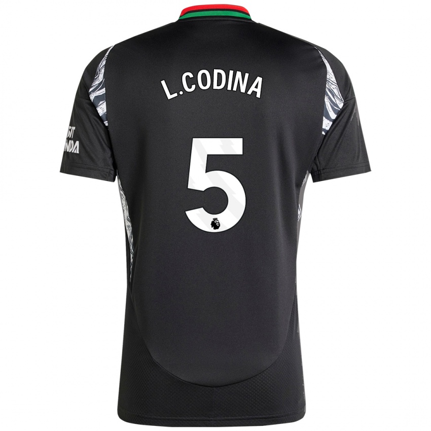 Hombre Camiseta Laia Codina #5 Negro 2ª Equipación 2024/25 La Camisa