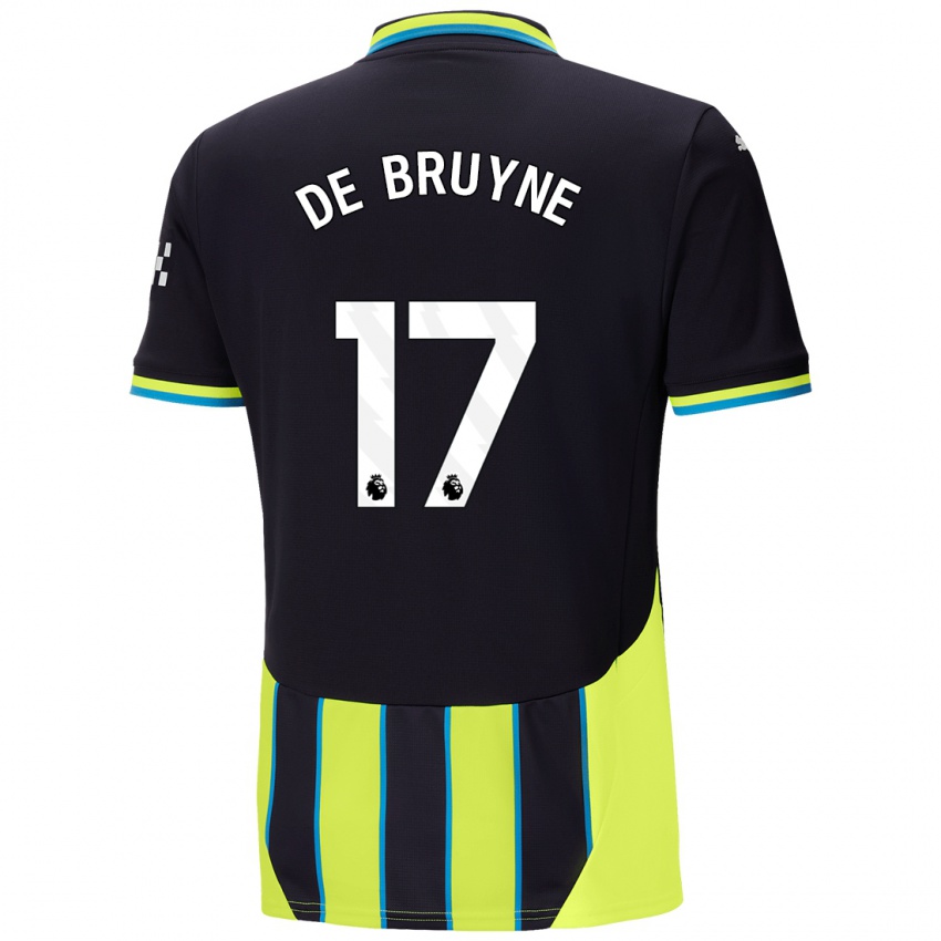 Hombre Camiseta Kevin De Bruyne #17 Azul Amarillo 2ª Equipación 2024/25 La Camisa