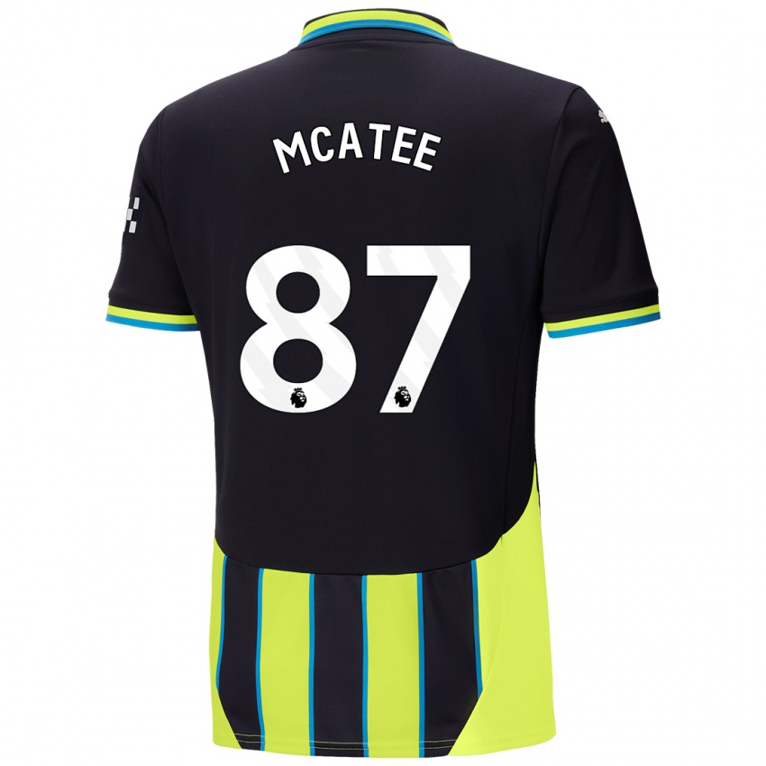 Hombre Camiseta James Mcatee #87 Azul Amarillo 2ª Equipación 2024/25 La Camisa