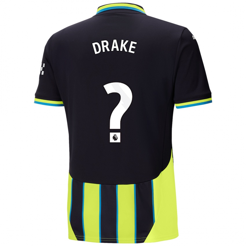 Hombre Camiseta Leke Drake #0 Azul Amarillo 2ª Equipación 2024/25 La Camisa