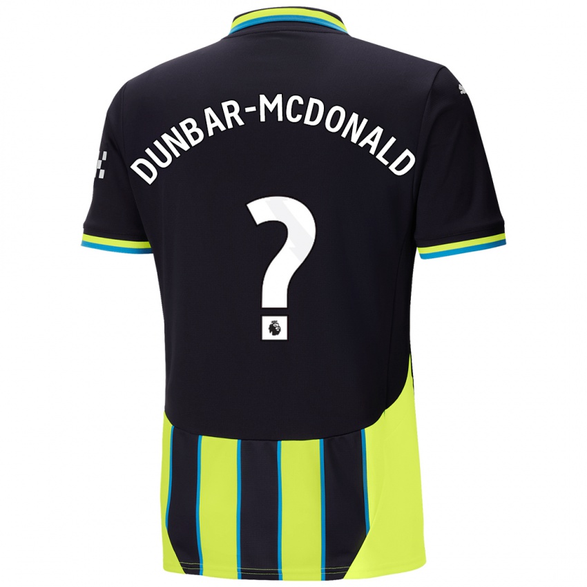 Hombre Camiseta Christian Dunbar-Mcdonald #0 Azul Amarillo 2ª Equipación 2024/25 La Camisa