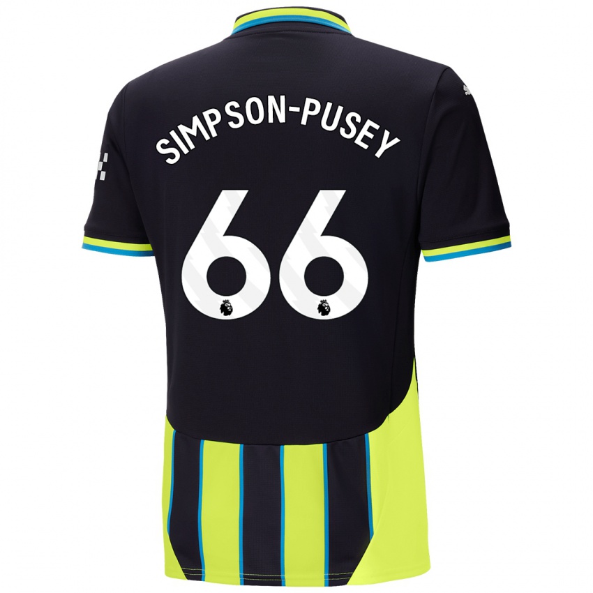 Hombre Camiseta Jahmai Simpson-Pusey #66 Azul Amarillo 2ª Equipación 2024/25 La Camisa