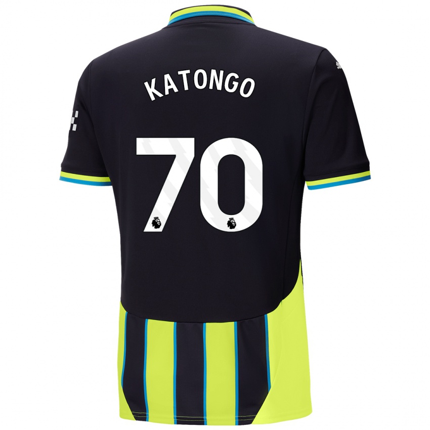 Hombre Camiseta Jadel Katongo #70 Azul Amarillo 2ª Equipación 2024/25 La Camisa