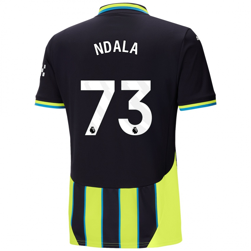 Hombre Camiseta Joel Ndala #73 Azul Amarillo 2ª Equipación 2024/25 La Camisa