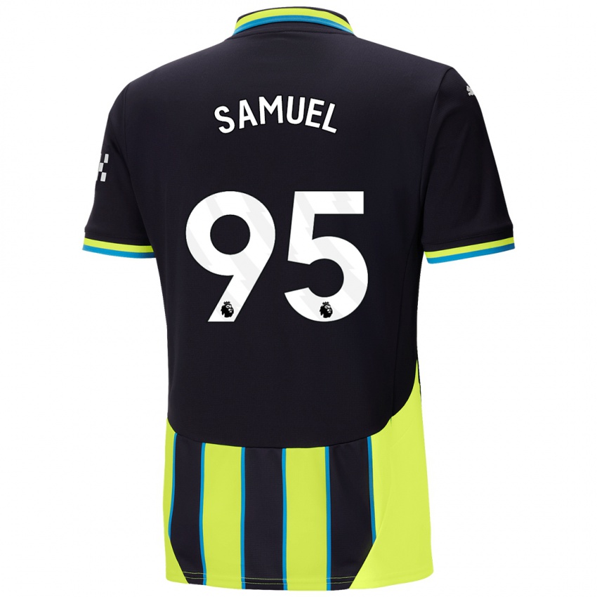 Hombre Camiseta Lakyle Samuel #95 Azul Amarillo 2ª Equipación 2024/25 La Camisa