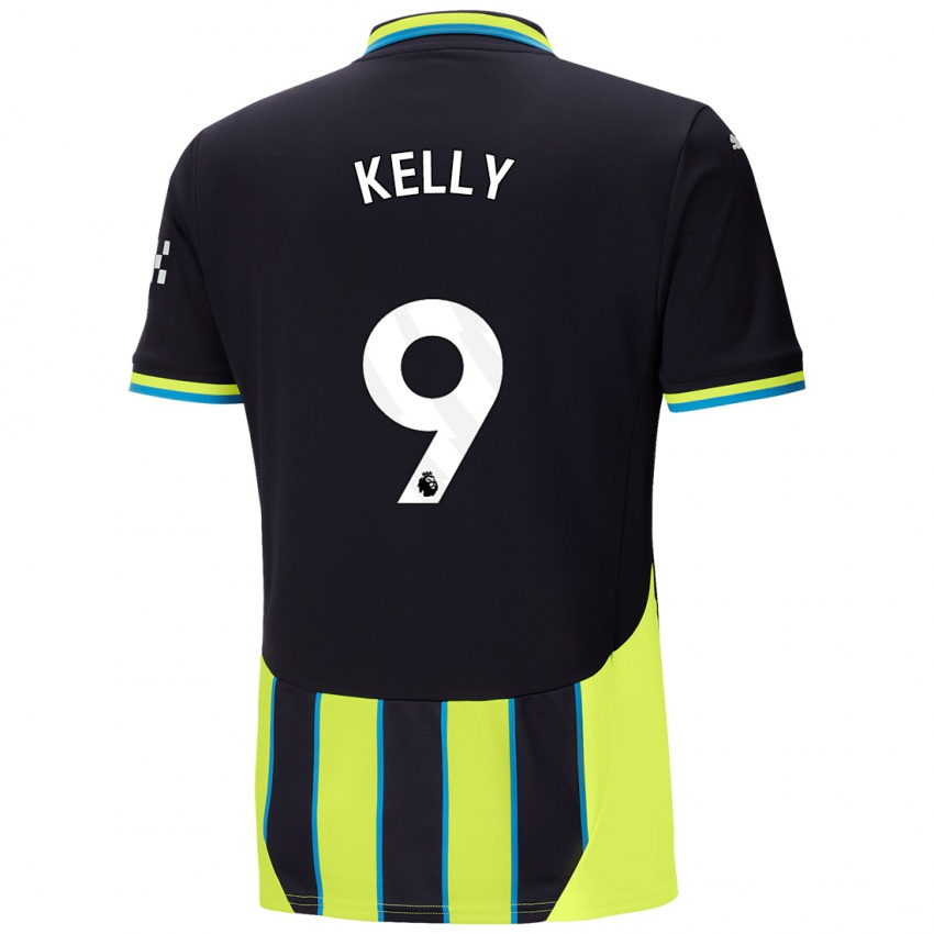 Hombre Camiseta Chloe Kelly #9 Azul Amarillo 2ª Equipación 2024/25 La Camisa